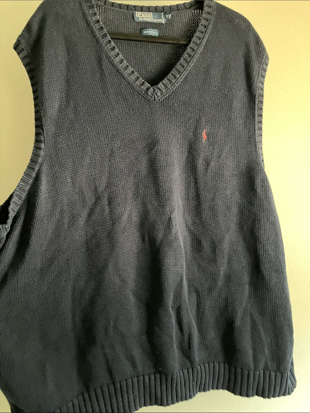 Polo by Ralph Lauren Navy V-Neck Knit Sweater Vest XXL Tall